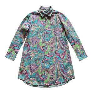 Lauren Ralph Lauren Women’s Small Paisley Print Button Up Top Nightgown NWT!